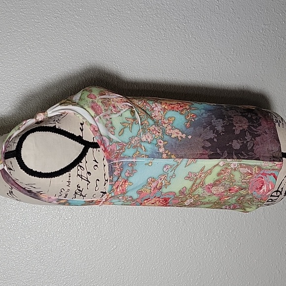 Vintage Floral Babydoll Tank Large Pastel Y2k 90s Fairy Cottagecore Stretchy - Picture 3 of 6